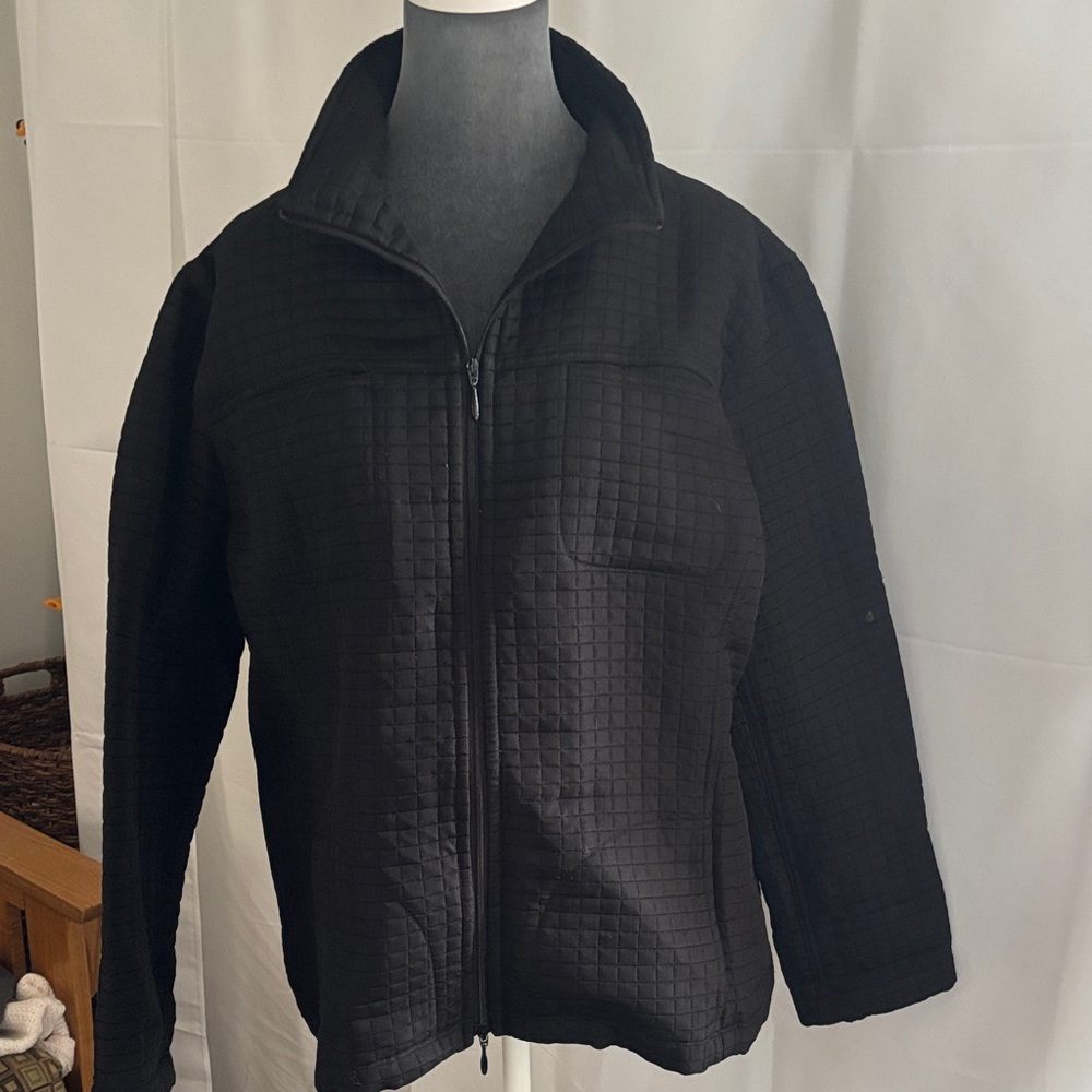 Chico's Size 2 Black Quilted Utility Jacket